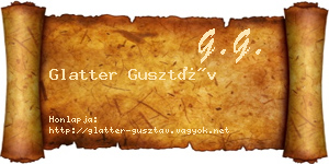 Glatter Gusztáv névjegykártya
